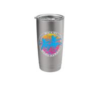 Waikiki, Oahu. Aloha Vacation Vintage 80s hawaiian Vaso térmico de acero inoxidable de doble pared