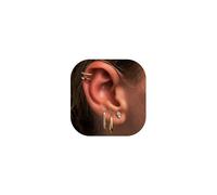 WAINIS Juego de aretes de cartílago para mujer, chapados en oro de 14 quilates, hipoalergénicos, aretes pequeños y múltiples piercings, Latón, Circonia cúbica