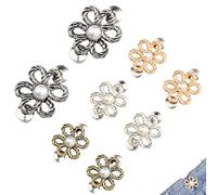 Waist Adjuster Clip, Pants Clips to Tighten Waist for Jeans, Waists Adjusting Flower Jeans Button for Loose