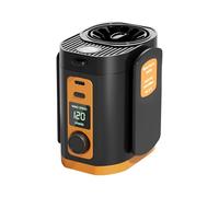 Waist Fan Clip, Personal Cooling Fan, Wearable USB Rechargeable Device, 120-Speed Adjustable Built-in LED Flashlight, HandFree Cool Gadget, Ideal for Beach, Hiking, Travel, Camping, 90x70x90cm Orange