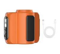 Waist Fan, Rechargeable Belt Fan, Adjustable Airflow Design, Built-In Light Feature, Outdoor Personal Cooling Use, 4.33x3.74x2.76 Inches, Orange Color, 1 Piece with USB Cable