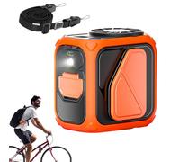 Waist Fan with Flashlight, Wearable Neck, Adorable Belt Clip Personal Cooler, 12-Hour Runtime Portable Fan for Camping, Travel, Workout and Outdoor Use, Black, Orange, Green