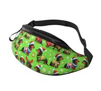Waistpack Copos De Nieve Navideños De Dachshunds, Bolsos De Gimnasio Casual Riñonera Running con Agujero De Auriculares Riñonera De Marcha para Bici Viajes Viajar