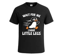 Wait for ME I Have Little Legs - Camiseta para hombre, diseño de broma divertida, camiseta negra, XL