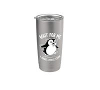Wait For Me I Have Little Legs Penguin Lovers Humor Divertido Vaso térmico de acero inoxidable de doble pared
