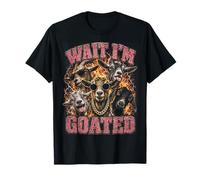 Wait I'm Goated Funny Goat Adult Humor Sarcastic Y2K Bootleg Camiseta