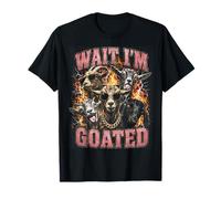 Wait I'm Goated Funny Goat Adult Humor Sarcastic Y2K Bootleg Camiseta