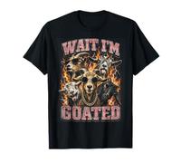 Wait I'm Goated Funny Goat Adult Humor Sarcastic Y2K Bootleg Camiseta