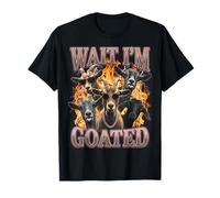 Wait I'm Goated Funny Goat Adult Humor Sarcastic Y2K Bootleg Camiseta