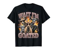 Wait I'm Goated Funny Goat Adult Humor Sarcastic Y2K Bootleg Camiseta