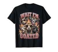 Wait I'm Goated Funny Goat Adult Humor Sarcastic Y2K Bootleg Camiseta