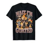 Wait I'm Goated Funny Goat Adult Humor Sarcastic Y2K Bootleg Camiseta
