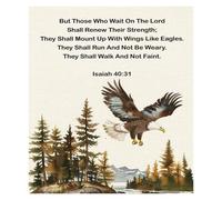 Wait on The Lord Canvas Poster, Isaiah 40:31 “Renew Their Strength” Scripture Art, Inspirational Wall Decor for Christian Home, Office(Framed,16x24inch(40x60cm))