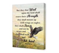 Wait Upon the Lord Wall Art, Isaiah 40:31 KJV Inspirational Print, Scripture Decor for Bedroom, Study, Chapel, Uplifting Gift for Men & Women(Unframed,12x18inch(30x45cm))