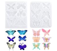 Waitamo Moldes Resina Epoxi, 2Pcs Libélulas Molde Silicona Resin Epoxi Fauna Resina Manualidades Moldes Para Hacer Pendientes Collares Anillos Llaveros