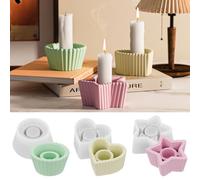 Waitamo Moldes Resina Epoxi, 3Pcs Candelabro Molde Silicona Resin Epoxi DIY Portavelas de Pilar Resina Moldes Decoración de Mesas para Bodas y Fiestas