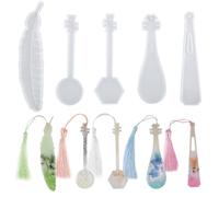 Waitamo Moldes Resina Epoxi, 5Pcs Marcar Molde Silicona Resin Epoxi DIY Instrumentos Clásicos Marcador Resina Moldes para Manualidades con Epoxi Libros de Regalos DIY