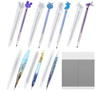 Waitamo Moldes Resina Epoxi, 7Pcs Pluma Molde Silicona Resin Epoxi con 30 Recambios Resina Moldes para Manualidades DIY Regalos para el Campus