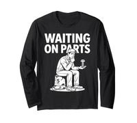 Waiting On Parts Sarcastic Funny Mechanic Garage Manga Larga