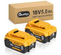Waitley 2 Baterías para Dewalt 18V 5,0Ah DCB184 con Indicador LED