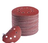 WAIZHIUA 100 Piezas Discos Para Lijas 125mm, Papel De Lija Velcro Lija Circular Con 8 Agujeros Para Lijadora Excéntrica y Lijadora Orbital Grano 40/60/80/120/240