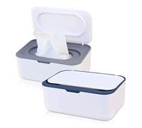 WAIZHIUA Caja para Toallitas Húmedas con Tapa, 2 Piezas Dispensador de Toallitas Húmedas, Caja de Toallitas para Bebé Reutilizables, Caja de Almacenamiento de Pañuelos Caja de Servilletas