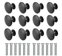 Wajade Pomos redondos para cajón, Tiradores Cajones, 12 unidades, color negro, con tornillos, para armario, cocina, dormitorio, muebles de 30 mm