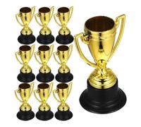 WAJJWI 12 Piezas de trofeos plástico Dorados for niños pequeños, premios, Fiestas al Aire Libre y Ceremonias para Eventos Deportivos