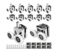 WAJJWI 4/8/10 piezas de accesorios for puertas baño, rodillos for ducha 23 mm, aleación zinc, curvos, con bloque anticolisión Para Puerta De Ducha(Silver-10pcs)