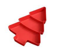 WAJJWI Bandeja Reutilizable For Frutos Secos De 10/20 Piezas, Plástico Con Forma Del Árbol Navidad PP Rojo For Servir Postres Y Pasteles para Almacenar Nueces, Frutas(Red,10pcs)