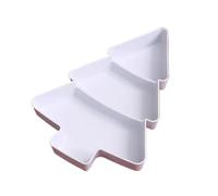 WAJJWI Bandeja Reutilizable For Frutos Secos De 10/20 Piezas, Plástico Con Forma Del Árbol Navidad PP Rojo For Servir Postres Y Pasteles para Almacenar Nueces, Frutas(White,10pcs)