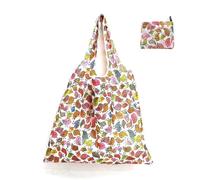 WAJJWI Bolsa de compras plegable 5 uds., bolsa viaje reutilizable for comestibles, bolsas almacenamiento juguetes playa, mano impresa, paquete Para Compras(Color3)
