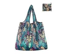 WAJJWI Bolsa de compras plegable nailon for mujer, bolso reutilizable, bolsillo Floral for comestibles, frutas y verduras, 5 uds Para Compras(Color4)