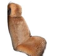 WAJJWI Cojín Suave Universal for Coche, Asiento de una Sola Pieza Felpa cálido for Invierno, cojín Grueso Antideslizante, Protector cómodo para Asientos de Furgonetas(1pcs Khaki)