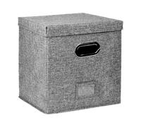 WAJJWI Foldable Vinyl Record Storage Box Portables Multi-Functional Organizer with Lid for 12 In Albums Records Crate LP Album para Discos(Grey)