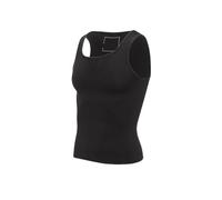 WAJJWI Moldeador Corporal Adelgazante for Hombres, Ropa Interior Moldeadora de Abdomen, modelador Cintura para La Práctica Deportiva(Black Sleeveless,L)