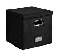 WAJJWI Vinyl Record Storage Box Album Organizer Crate LP Fabric Cabinet Case with Lid and Handle para Discos