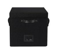 WAJJWI Vinyl Record Storage Box Fabric Organizer Case Crate For Album Protection and Easy Access para Discos