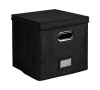 WAJJWI Vinyl Record Storage Box Portables Multi-Functional Organizer with Lid for 12 In Albums Records Crate LP Album Foldable para Discos(Black)