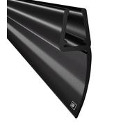 WAKA - Junta de ducha y labio de ducha PRO-N de alta calidad, color negro óptico, para puertas de ducha, 6 a 8 mm, longitud: 2000 mm