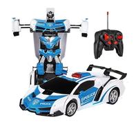 Waka Tienda Coche Robot transformable Giratorio 360°. Coche teledirigido para niños 3, 4, 5, 6, 7, 8 años. Robot futurista con Ruedas y Brazos mecánicos. Juguete Interactivo Regalo niño niña