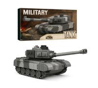 Waka Tienda Tanque teledirigido Militar RC 10 Canales, 2.4GHz con Sonido y Luces LED - Rotación 360°, Batería Recargable, Todo Terreno, Realista, Juguete para Niños +6 y Adultos (Gris)