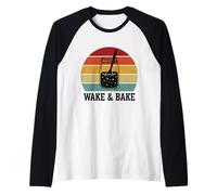 Wake and Bake - Divertido diseño de panadería Retro para Hornear Masa Madre Camiseta Manga Raglan