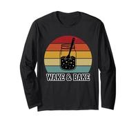 Wake and Bake - Divertido diseño de panadería Retro para Hornear Masa Madre Manga Larga