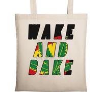 Wake and Bake Smoker - Bolsa de algodón ecológico natural con eslogan de ahumador, color beige, beige, Talla única