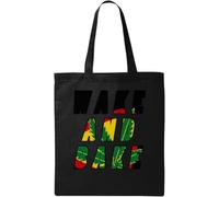 Wake and Bake Smoker - Bolsa de algodón ecológico natural con eslogan de ahumador, color negro, Black, Talla única