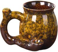 Wake & Bake - Taza de café para cumpleaños, Halloween, fiestas de Navidad e ideas de regalo (azul) (amarillo rubí)