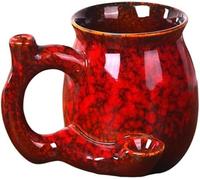 Wake & Bake - Taza de café para cumpleaños, Halloween, fiestas de Navidad e ideas de regalo (azul) (rojo oscuro)