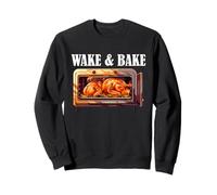 Wake Bake Turkey Chef Divertido Día de Acción de Gracias Festín Cena Sudadera