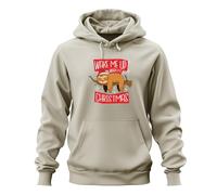 Wake Me Up When It's Christmas Faultier - Sudadera con capucha unisex de Navidad, naturaleza, L